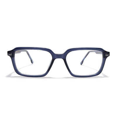 Voyage Glaze Blue Rectangle Eyeglasses for Men & Women (FPK26016FMG8096)