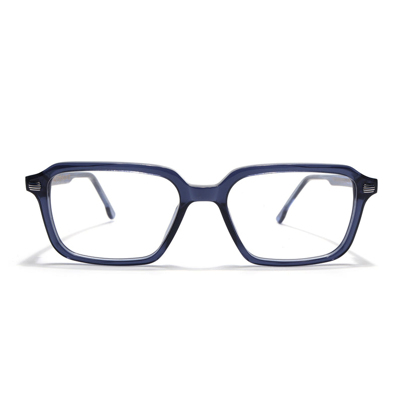 Voyage Glaze Blue Rectangle Eyeglasses for Men & Women (FPK26016FMG8096)