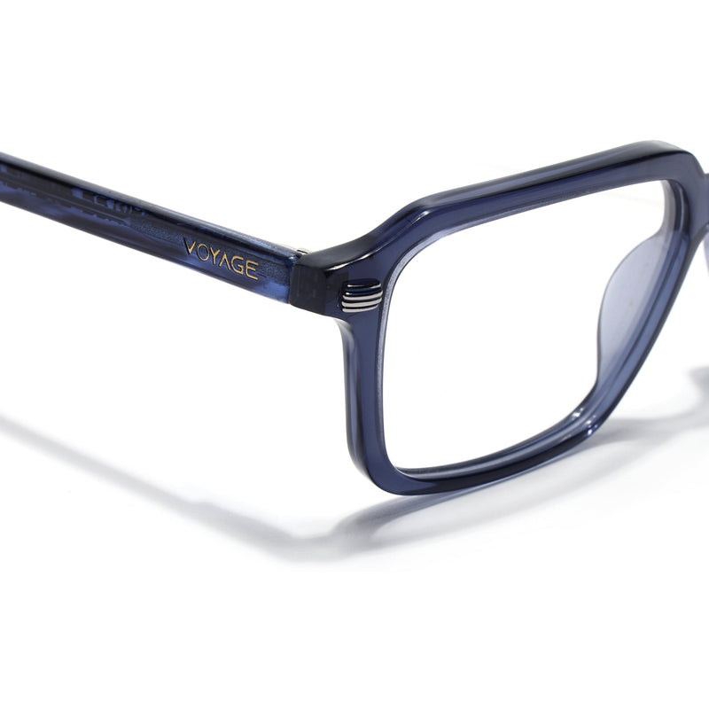 Voyage Glaze Blue Rectangle Eyeglasses for Men & Women (FPK26016FMG8096)