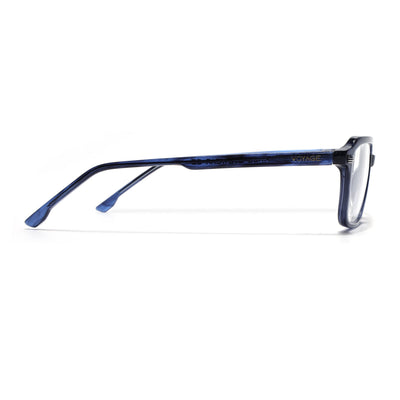 Voyage Glaze Blue Rectangle Eyeglasses for Men & Women (FPK26016FMG8096)