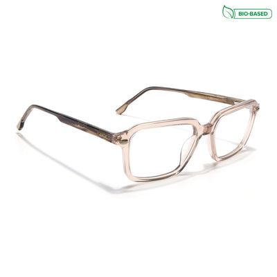 Voyage Glaze Brown Rectangle Eyeglasses for Men & Women (FPK26016FMG8097)