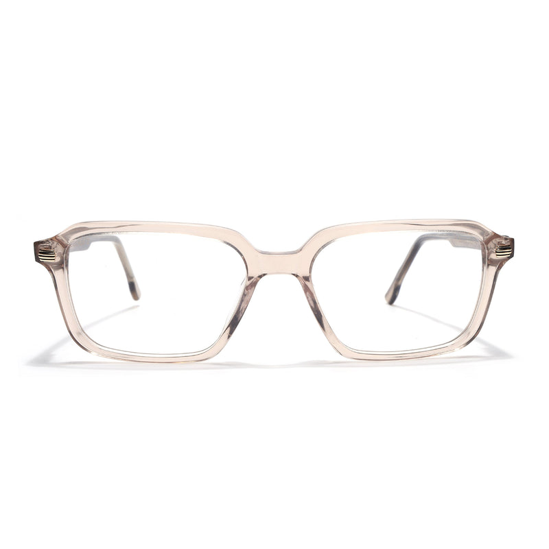 Voyage Glaze Brown Rectangle Eyeglasses for Men & Women (FPK26016FMG8097)