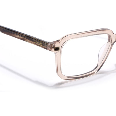 Voyage Glaze Brown Rectangle Eyeglasses for Men & Women (FPK26016FMG8097)