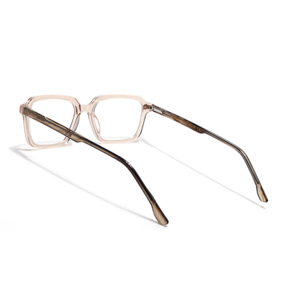 Voyage Glaze Brown Rectangle Eyeglasses for Men & Women (FPK26016FMG8097)