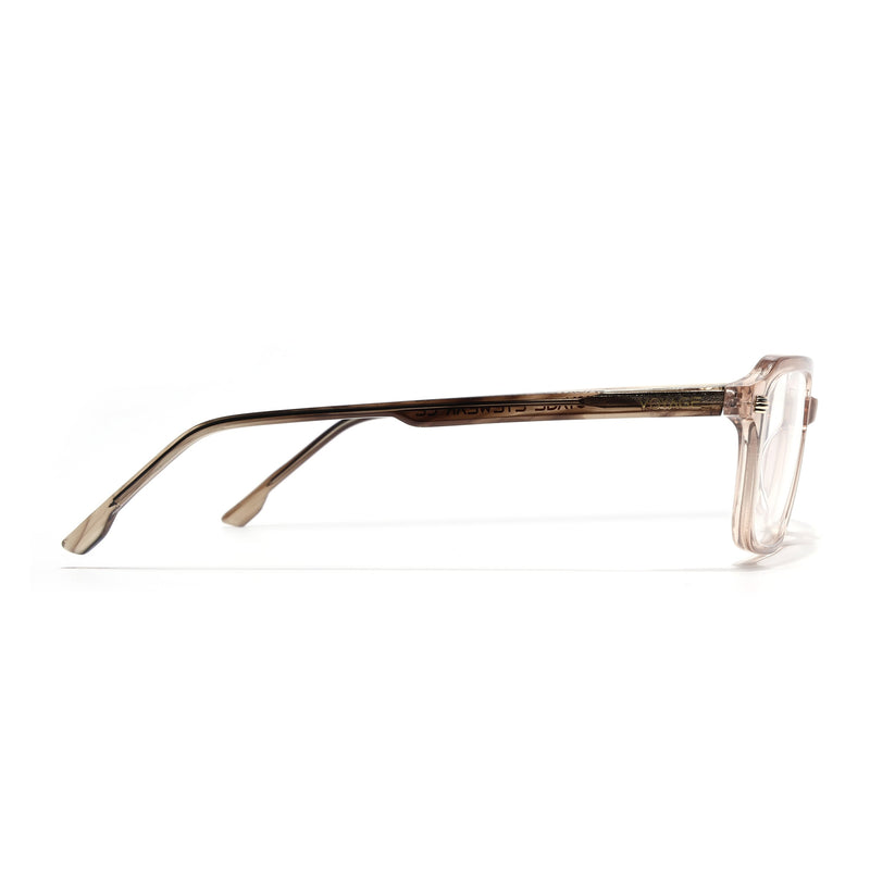 Voyage Glaze Brown Rectangle Eyeglasses for Men & Women (FPK26016FMG8097)