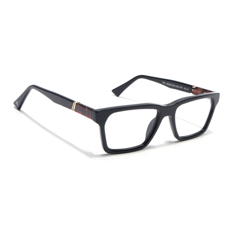 Voyage Glaze Black Rectangle Acetate Eyeglasses for Men & Women (FPK26020FMG8680)