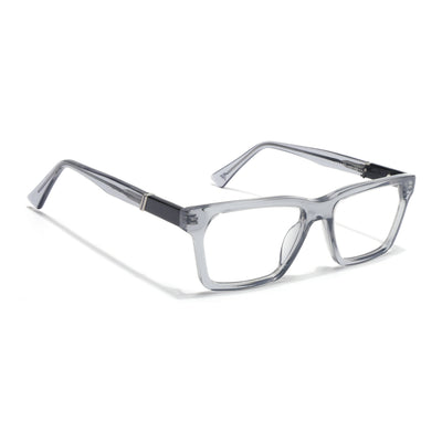 Voyage Glaze Grey Rectangle Acetate Eyeglasses for Men & Women (FPK26020FMG8681)