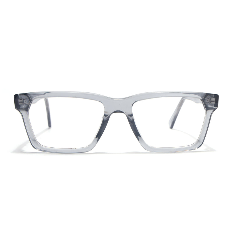 Voyage Glaze Grey Rectangle Acetate Eyeglasses for Men & Women (FPK26020FMG8681)