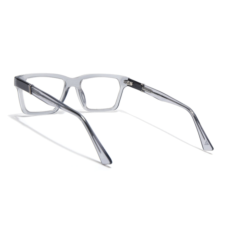 Voyage Glaze Grey Rectangle Acetate Eyeglasses for Men & Women (FPK26020FMG8681)