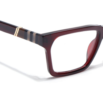 Voyage Glaze Wine Rectangle Acetate Eyeglasses for Men & Women (FPK26020FMG8682)