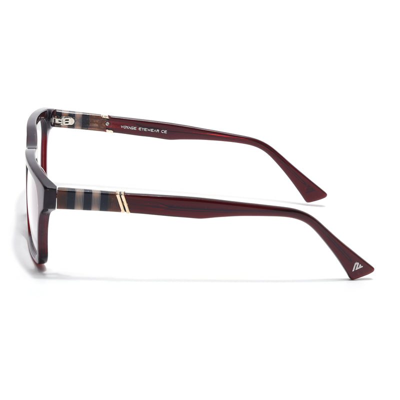 Voyage Glaze Wine Rectangle Acetate Eyeglasses for Men & Women (FPK26020FMG8682)