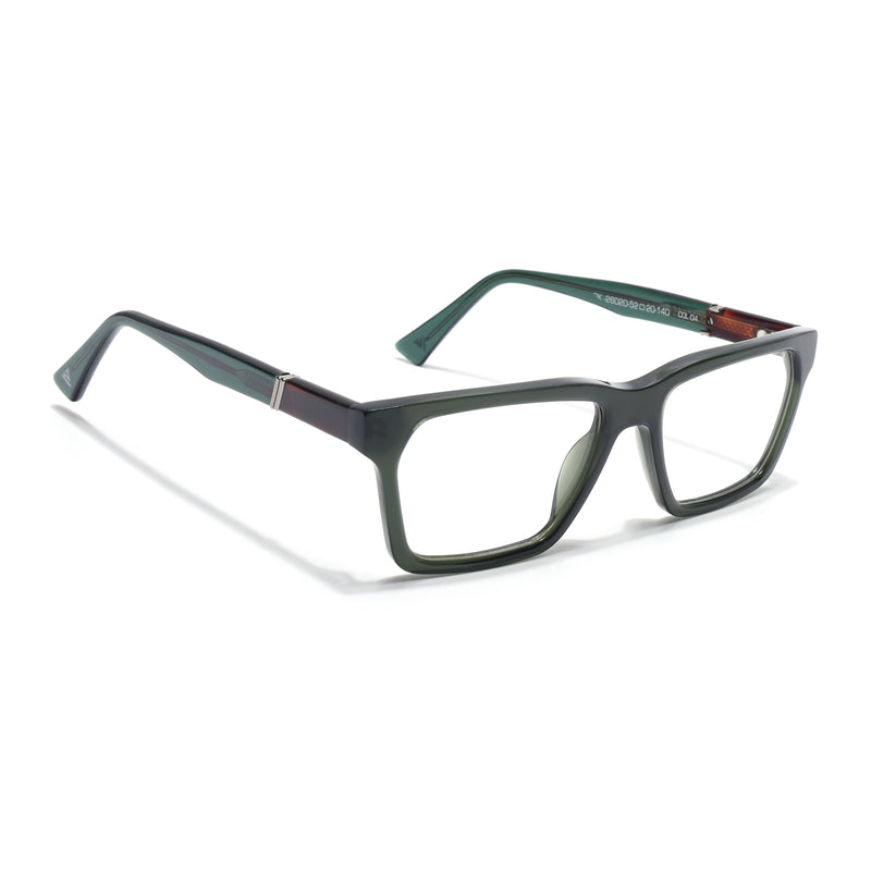 Voyage Glaze Green Rectangle Acetate Eyeglasses for Men & Women (FPK26020FMG8683)