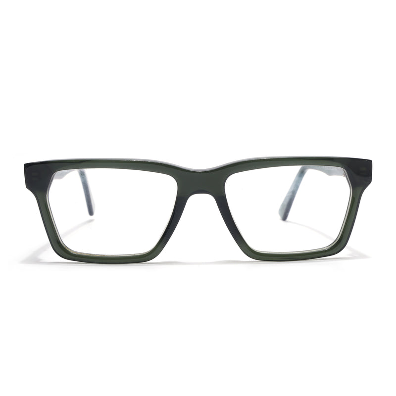 Voyage Glaze Green Rectangle Acetate Eyeglasses for Men & Women (FPK26020FMG8683)