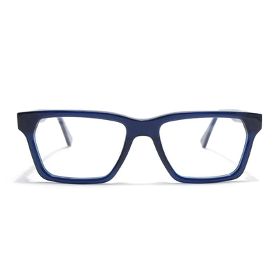 Voyage Glaze Blue Rectangle Acetate Eyeglasses for Men & Women (FPK26020FMG8684)