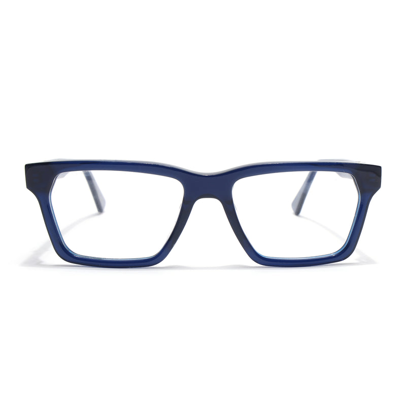 Voyage Glaze Blue Rectangle Acetate Eyeglasses for Men & Women (FPK26020FMG8684)