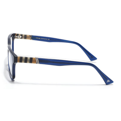 Voyage Glaze Blue Rectangle Acetate Eyeglasses for Men & Women (FPK26020FMG8684)