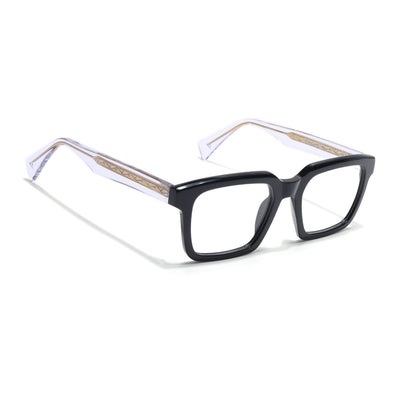 Voyage Glaze Black Square Acetate Eyeglasses for Men & Women (FPK26021FMG8660)