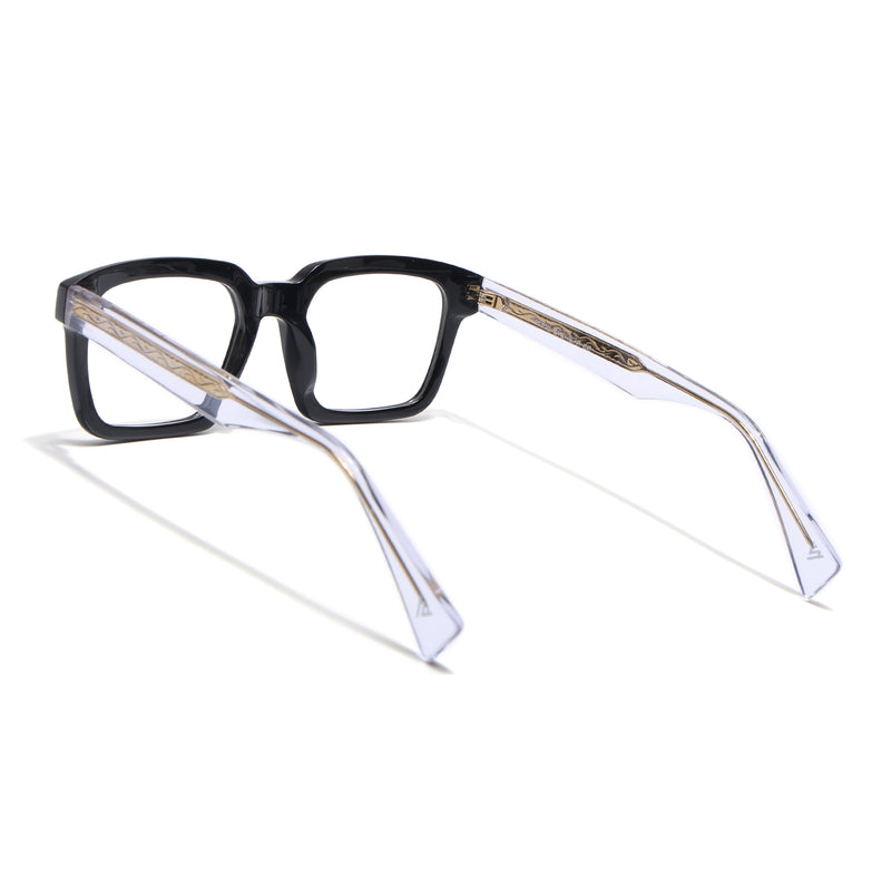 Voyage Glaze Black Square Acetate Eyeglasses for Men & Women (FPK26021FMG8660)