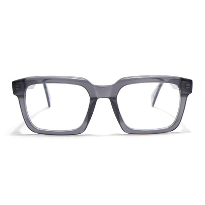 Voyage Glaze Grey Square Acetate Eyeglasses for Men & Women (FPK26021FMG8661)