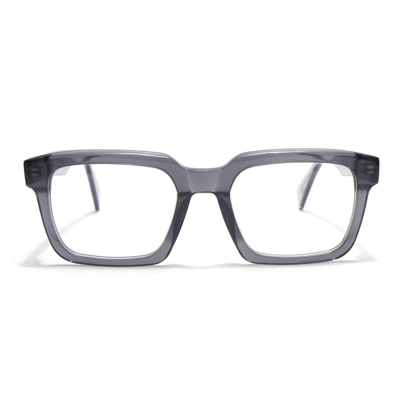 Voyage Glaze Grey Square Acetate Eyeglasses for Men & Women (FPK26021FMG8661)