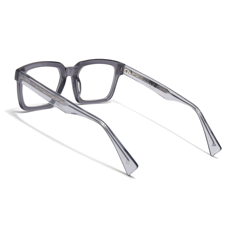 Voyage Glaze Grey Square Acetate Eyeglasses for Men & Women (FPK26021FMG8661)