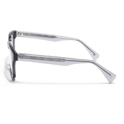 Voyage Glaze Grey Square Acetate Eyeglasses for Men & Women (FPK26021FMG8661)