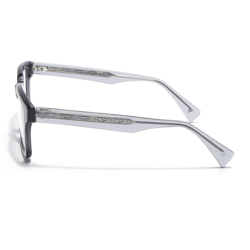 Voyage Glaze Grey Square Acetate Eyeglasses for Men & Women (FPK26021FMG8661)