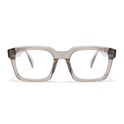 Voyage Glaze Brown Square Acetate Eyeglasses for Men & Women (FPK26021FMG8662)