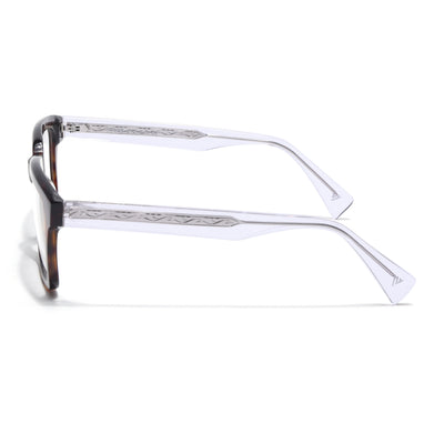 Voyage Glaze Demi Brown Square Acetate Eyeglasses for Men & Women (FPK26021FMG8663)