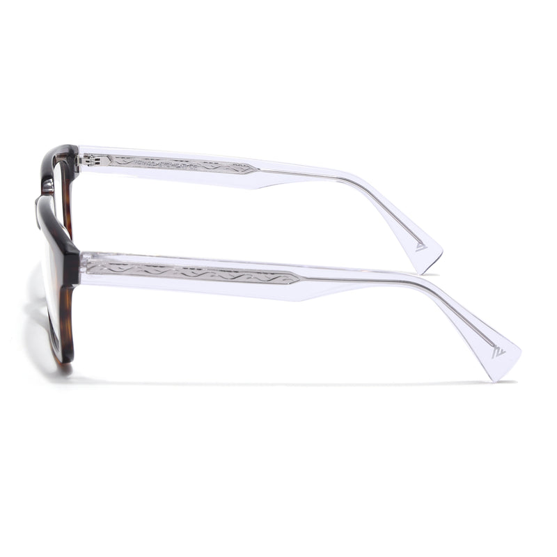 Voyage Glaze Demi Brown Square Acetate Eyeglasses for Men & Women (FPK26021FMG8663)