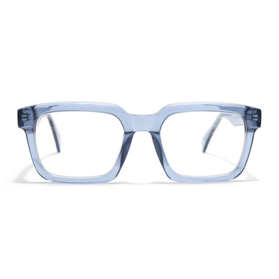Voyage Glaze Blue Square Acetate Eyeglasses for Men & Women (FPK26021FMG8664)