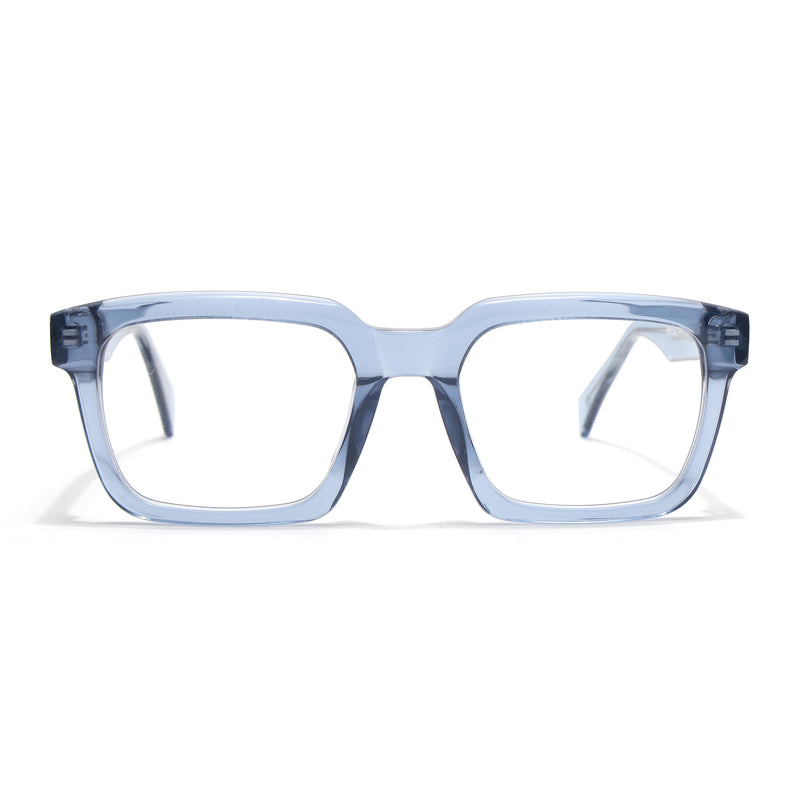 Voyage Glaze Blue Square Acetate Eyeglasses for Men & Women (FPK26021FMG8664)