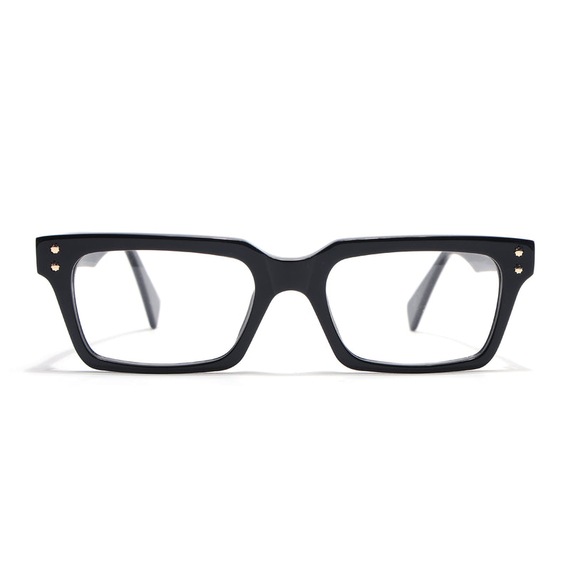 Voyage Glaze Black Rectangle Acetate Eyeglasses for Men & Women (FPK26022FMG8650)