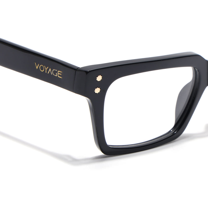 Voyage Glaze Black Rectangle Acetate Eyeglasses for Men & Women (FPK26022FMG8650)