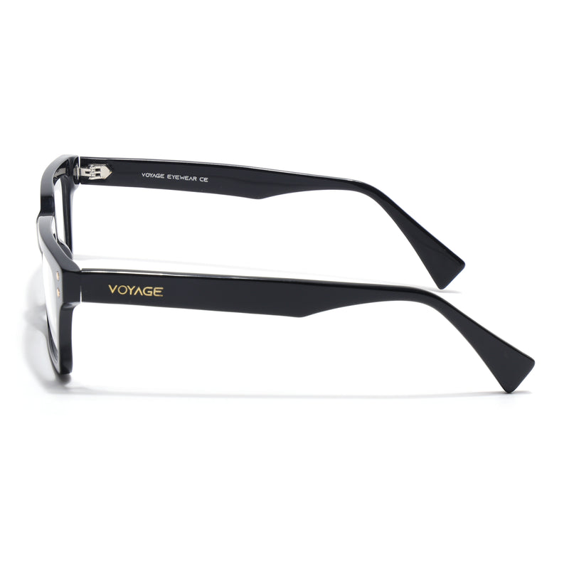 Voyage Glaze Black Rectangle Acetate Eyeglasses for Men & Women (FPK26022FMG8650)