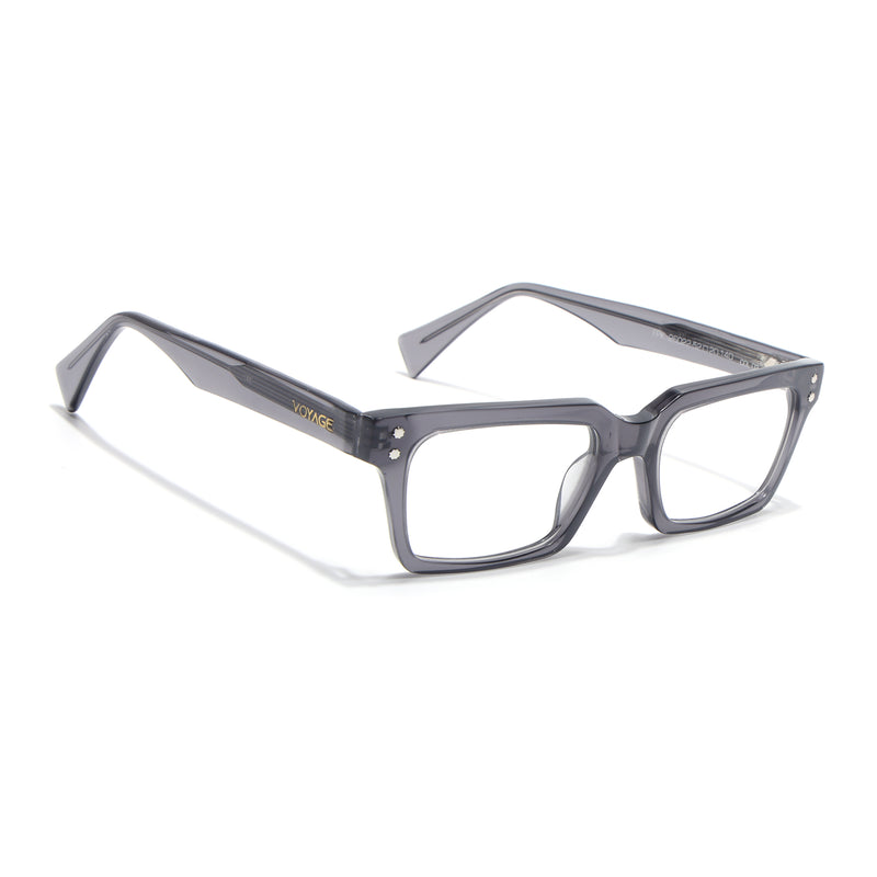 Voyage Glaze Grey Rectangle Acetate Eyeglasses for Men & Women (FPK26022FMG8651)