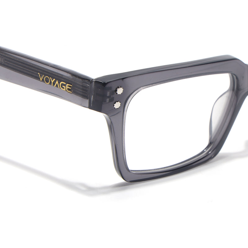 Voyage Glaze Grey Rectangle Acetate Eyeglasses for Men & Women (FPK26022FMG8651)