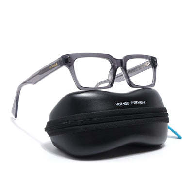 Voyage Glaze Grey Rectangle Acetate Eyeglasses for Men & Women (FPK26022FMG8651)