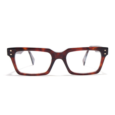 Voyage Glaze Demi Brown Rectangle Acetate Eyeglasses for Men & Women (FPK26022FMG8652)