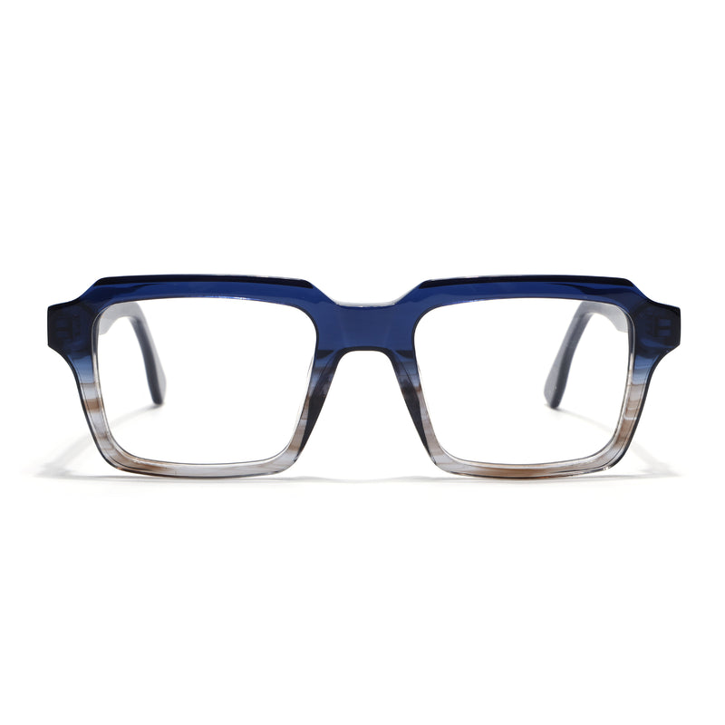 Voyage Glaze Blue Wayfarer Eyeglasses for Men & Women (FPK26023FMG8125)