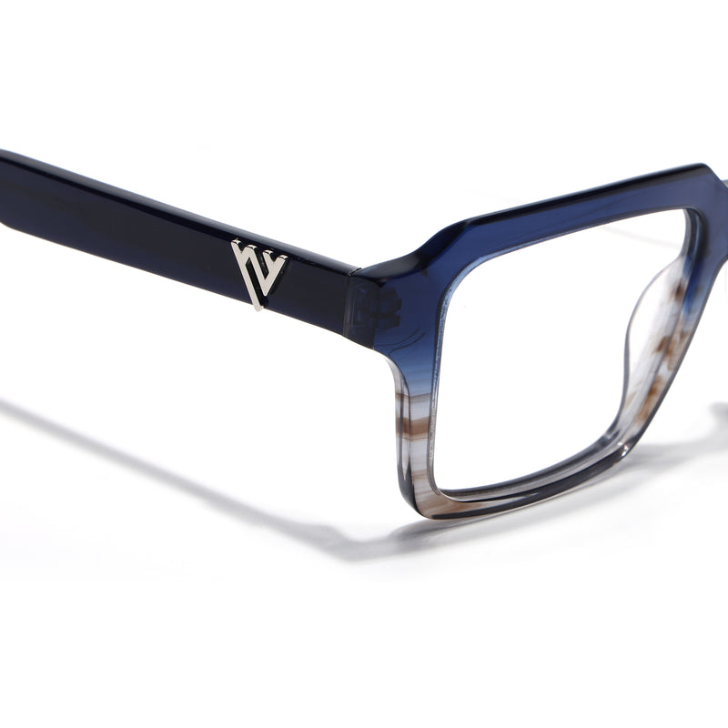 Voyage Glaze Blue Wayfarer Eyeglasses for Men & Women (FPK26023FMG8125)