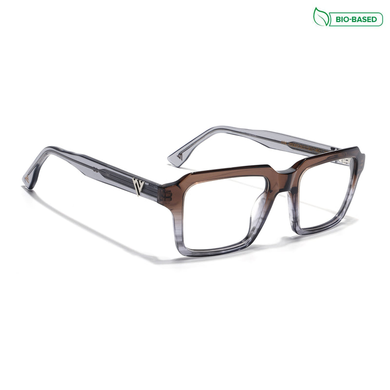 Voyage Glaze Brown Wayfarer Eyeglasses for Men & Women (FPK26023FMG8127)