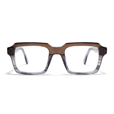 Voyage Glaze Brown Wayfarer Eyeglasses for Men & Women (FPK26023FMG8127)