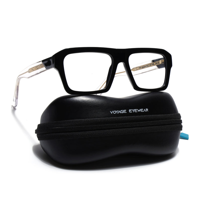 Voyage Black WayFarer Eyeglasses for Men & Women (FPK26024FMG9185)