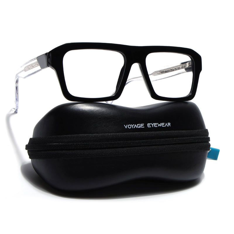 Voyage Black WayFarer Eyeglasses for Men & Women (FPK26024FMG9186)