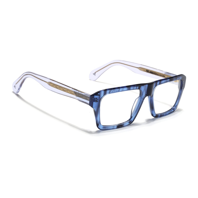 Voyage Blue & Black WayFarer Eyeglasses for Men & Women (FPK26024FMG9188)