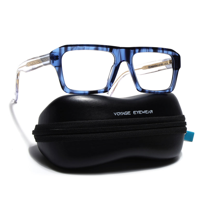 Voyage Blue & Black WayFarer Eyeglasses for Men & Women (FPK26024FMG9188)