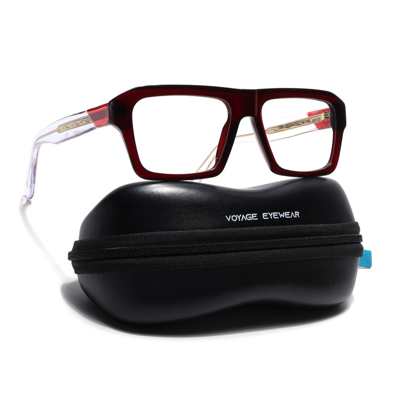Voyage Red WayFarer Eyeglasses for Men & Women (FPK26024FMG9189)
