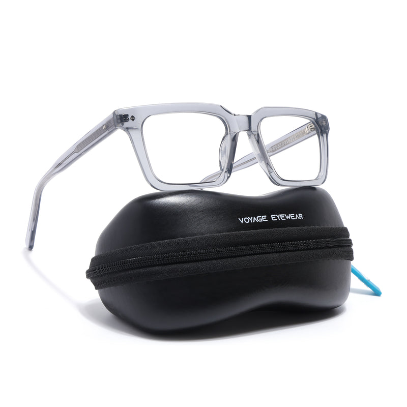 Voyage Glaze Grey Wayfarer Acetate Eyeglasses for Men & Women (FPK26025FMG8666)