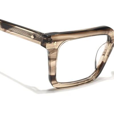 Voyage Glaze Demi Brown Wayfarer Acetate Eyeglasses for Men & Women (FPK26025FMG8667)